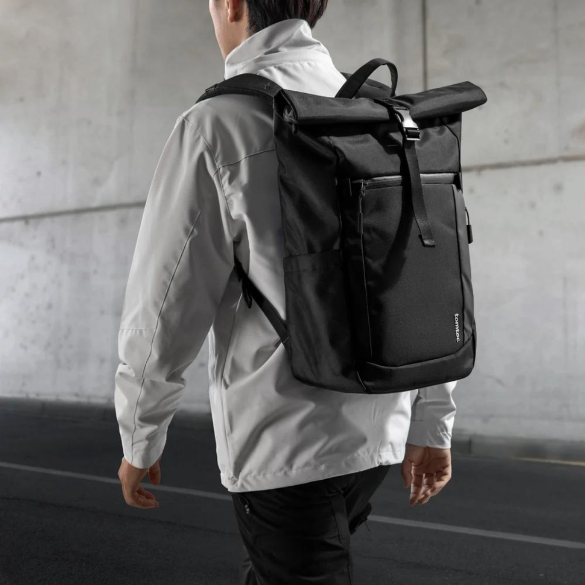 Tomtoc Navigator - T61 Rolltop Backpack 20L | Black